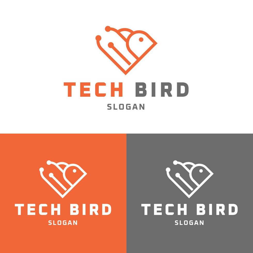 tech vogel minimalistisch logo vector