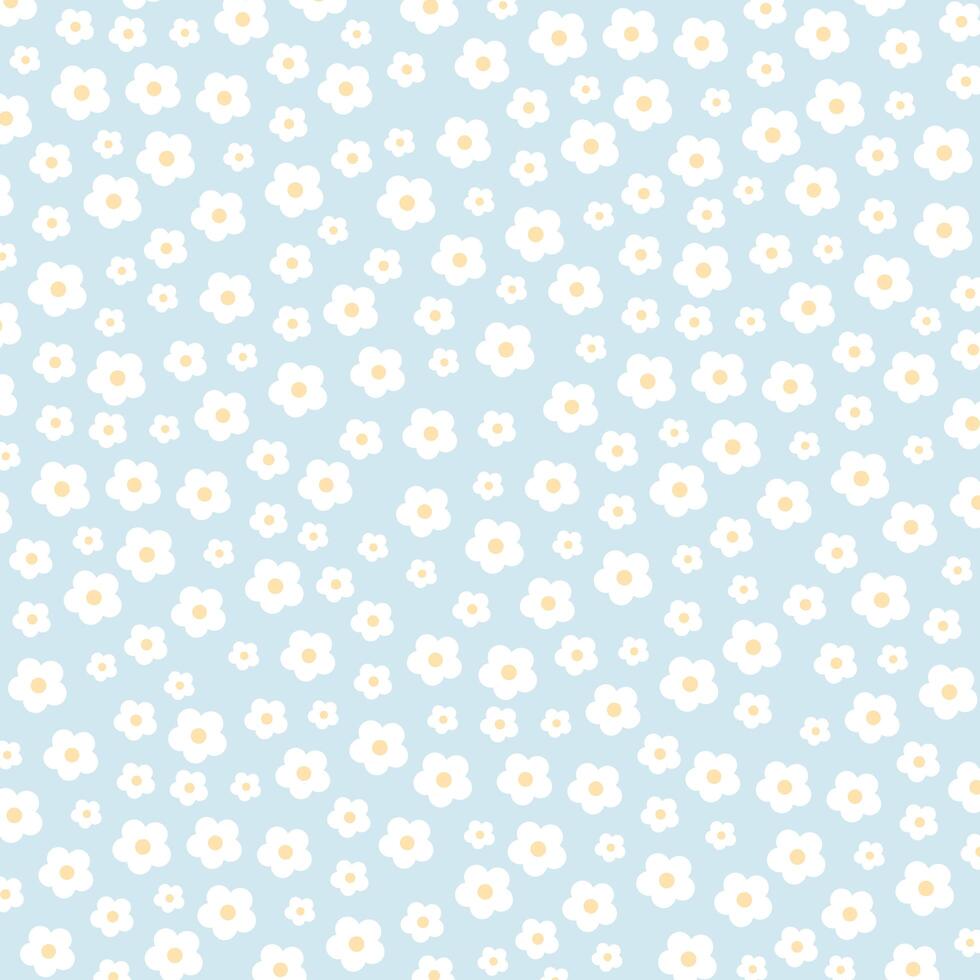 Witte bloemen op blauwe achtergrond vector