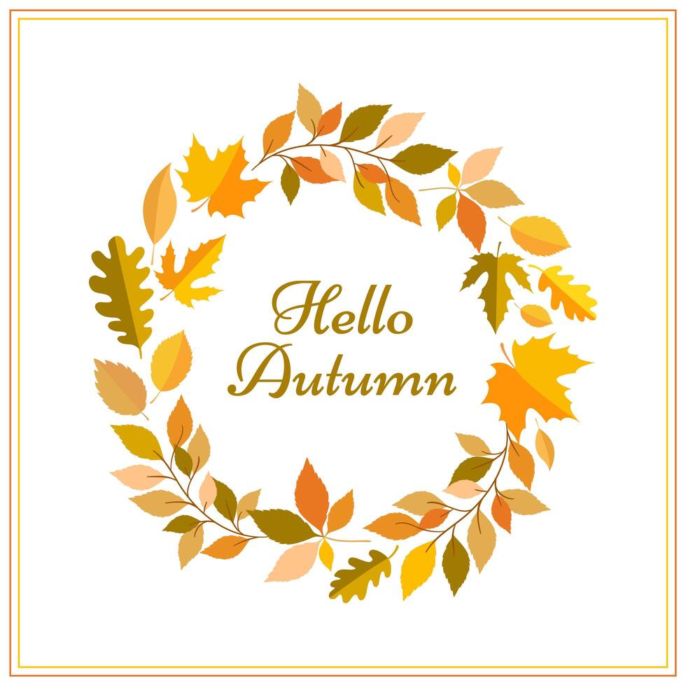 Hallo herfstbladeren frame vector