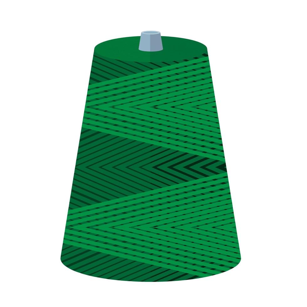 spoel draden kleur groen geïsoleerd op een witte achtergrond. spoel voor naaimachine in platte stijl. vector