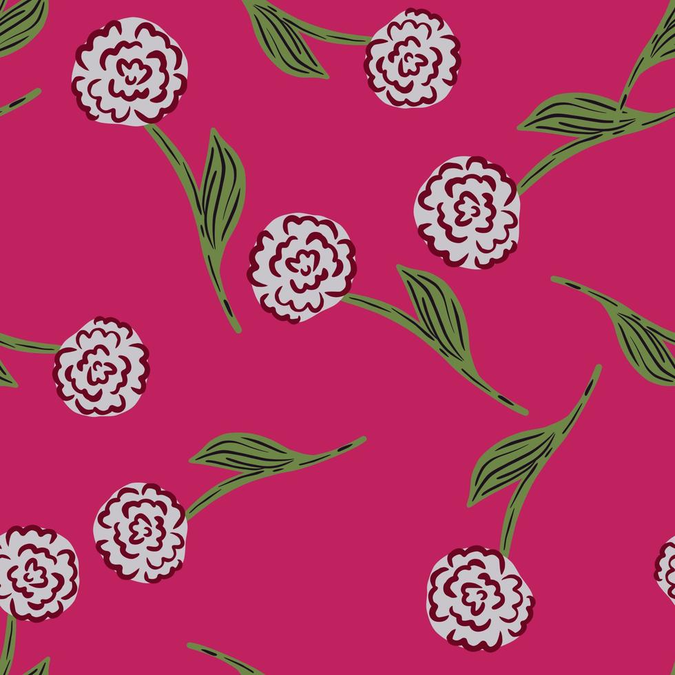 zomer naadloos patroon met willekeurig rozen bloemen ornament. roze heldere achtergrond. vector