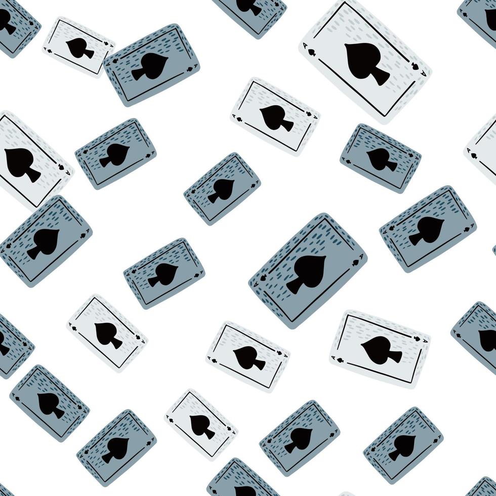 spelkaarten schoppen naadloos patroon. gokken ontwerpen. vector