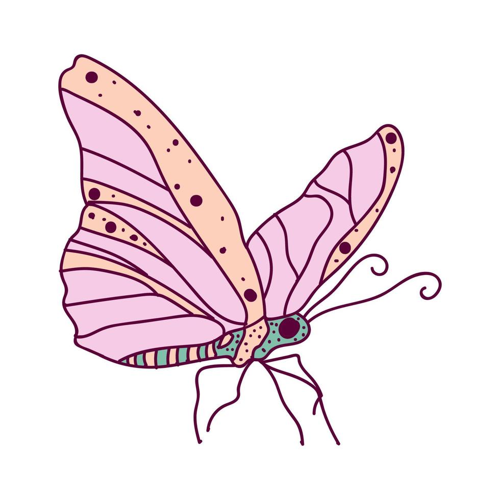 roze groene vlinder vector