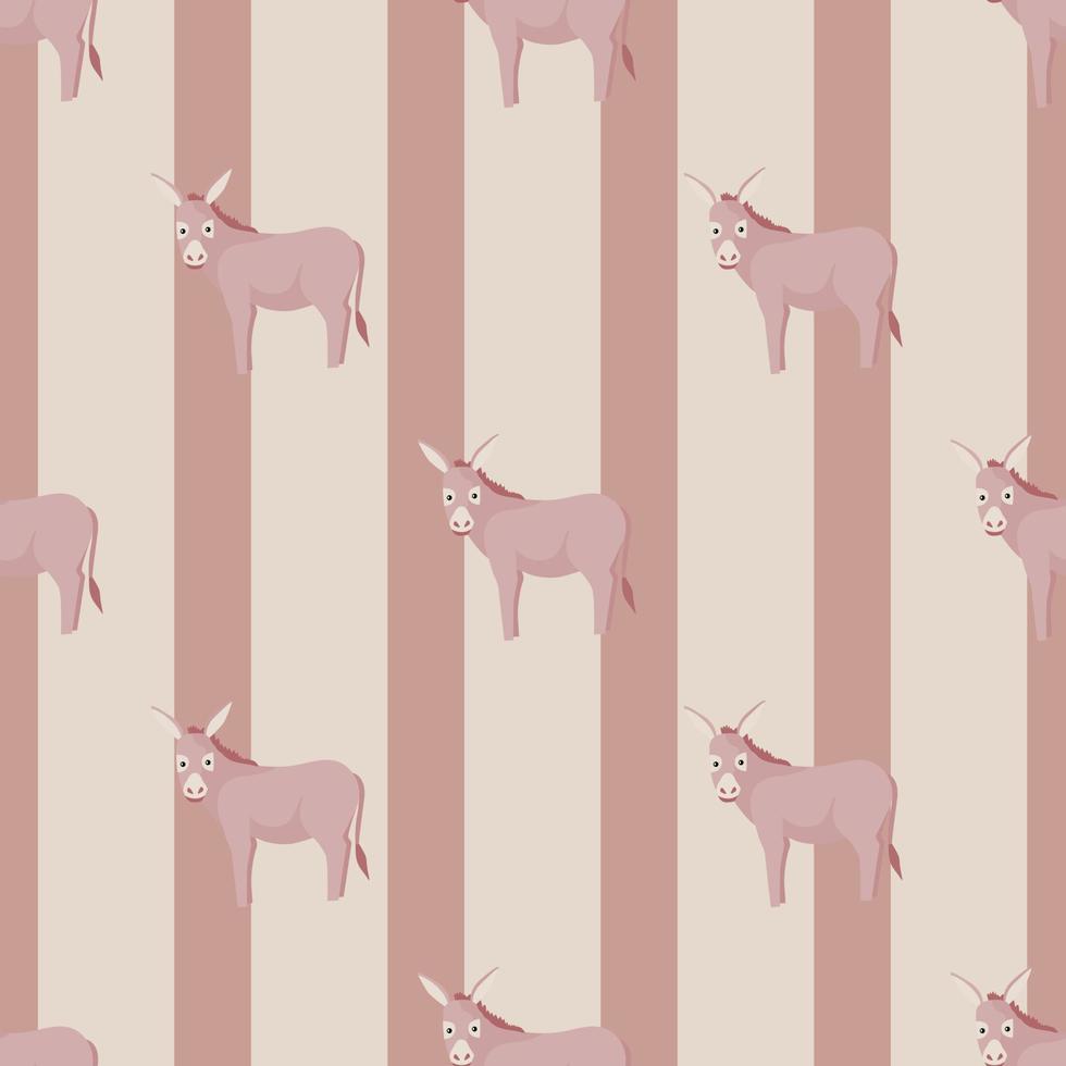 naadloze patroon van ezel. huisdieren op kleurrijke achtergrond. vectorillustratie voor textiel. vector