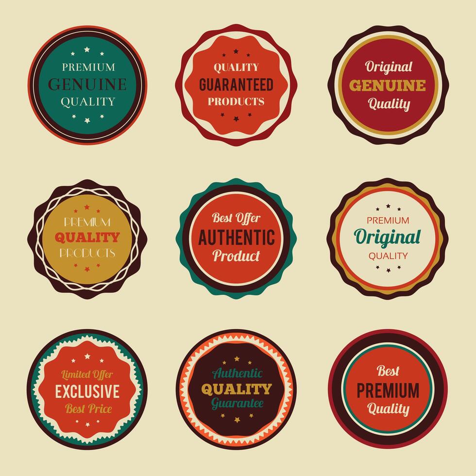 Retro vintage badges instellen vector