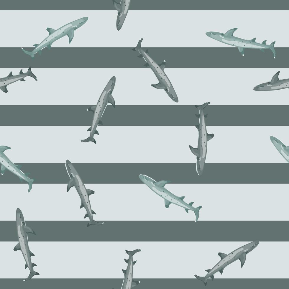 rifhaai naadloos patroon in Scandinavische stijl. zeedieren achtergrond. vectorillustratie voor kinderen grappige textiel. vector