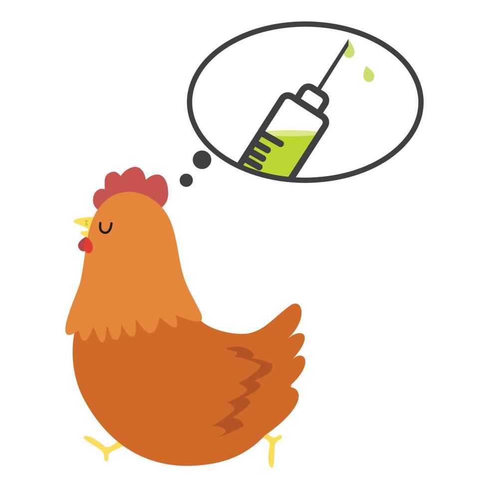 zieke kippen varkensgriep een vaccinatieconcept vector