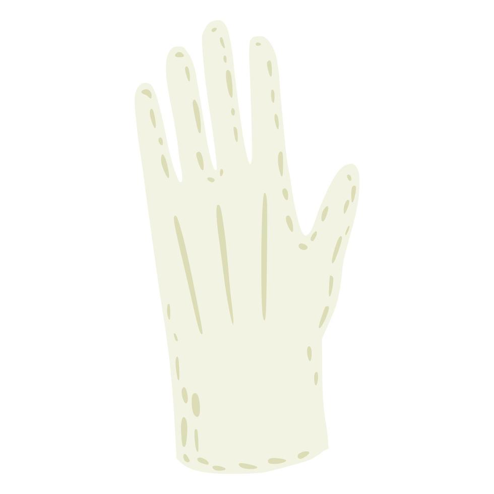 magische handschoen geïsoleerd op een witte achtergrond. cartoon magisch element voor truc hand getrokken schets witte kleur. vector