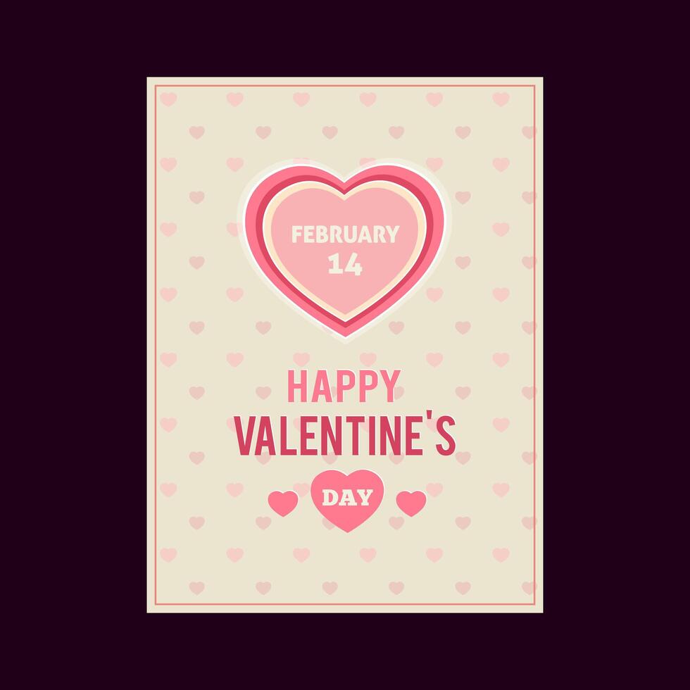 Happy Valentijnsdag kaart, typografie, achtergrond met harten vector