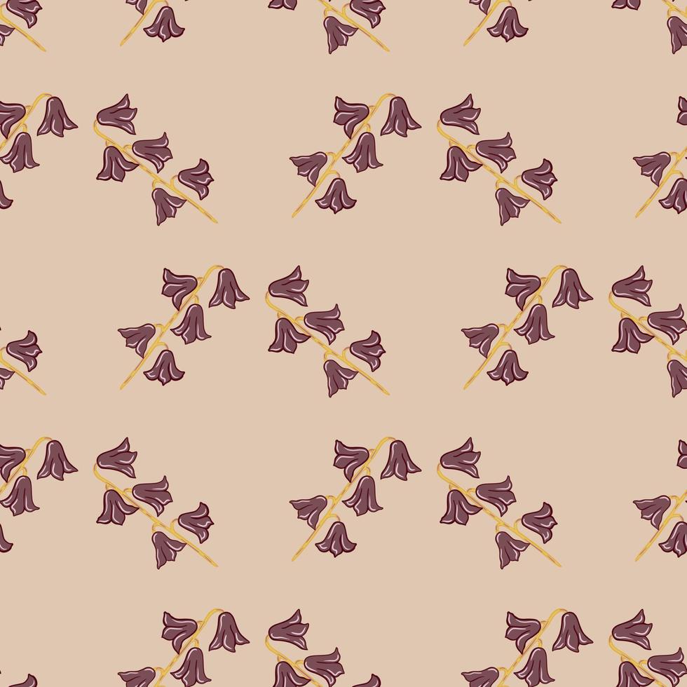 vintage stijl naadloze patroon met roze geometrische sierlijke bell bloemen elementen. roze pastelachtergrond. vector