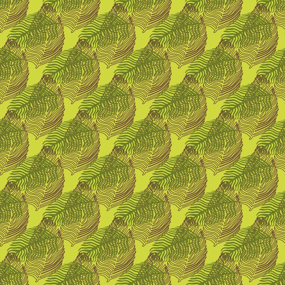 abstract palmblad naadloos patroon met hand getrokken gebladertedruk. eenvoudige jungle-achtergrond. vectorillustratie voor seizoensgebonden textielafdrukken. vector