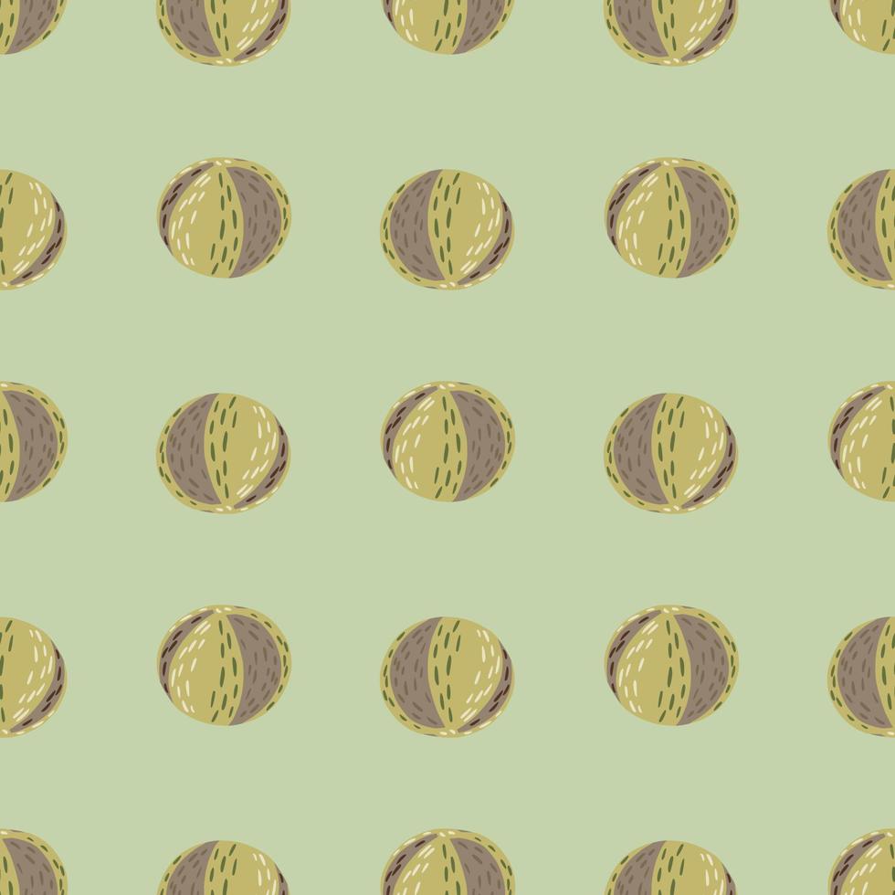 naadloos patroon in kinderstijl in bleke tinten met eenvoudige vormen van strandballen. groen licht achtergrond. vector