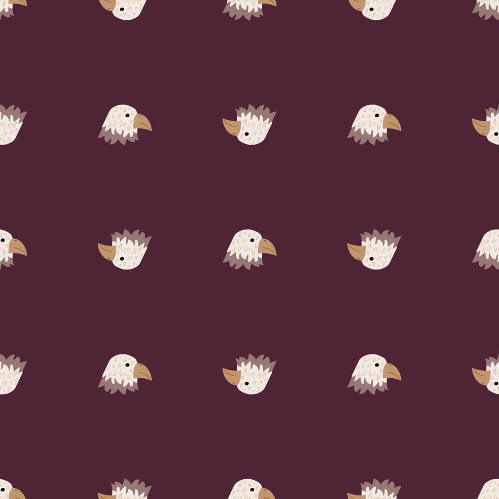 adelaarspatroon naadloos in stijl uit de vrije hand. hoofd roofdier op kleurrijke achtergrond. vectorillustratie voor textiel. vector