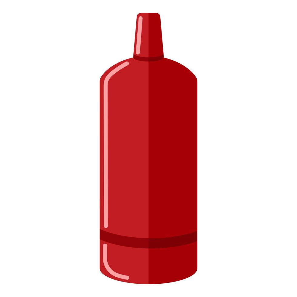 gasfles geïsoleerd op een witte achtergrond. rode propaan fles pictogram container in vlakke stijl. hedendaagse opslag van brandstof in jerrycans vector