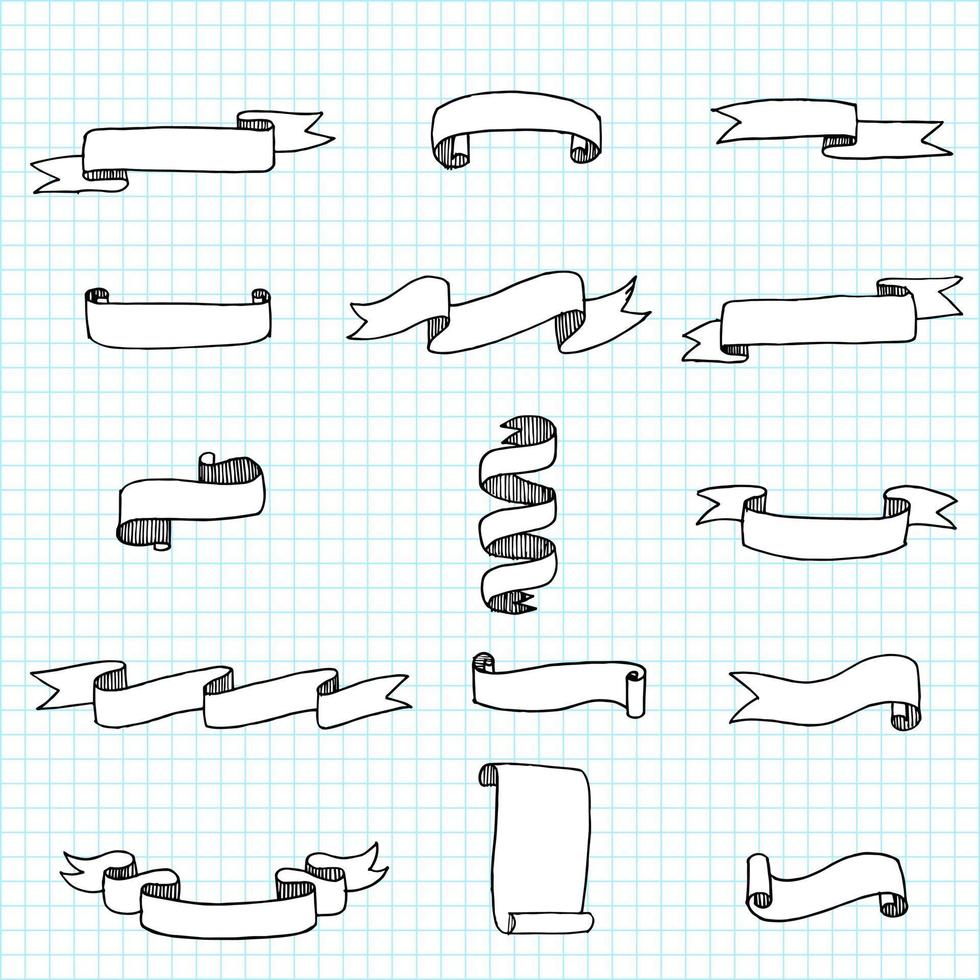 set hand getrokken doodle lint banner vectorillustraties. vector