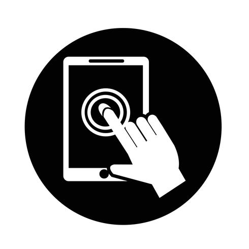 Smartphone touchscreen pictogram vector