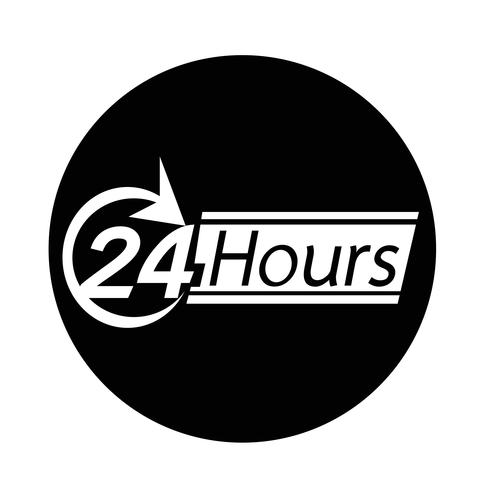 24 uur pictogram vector