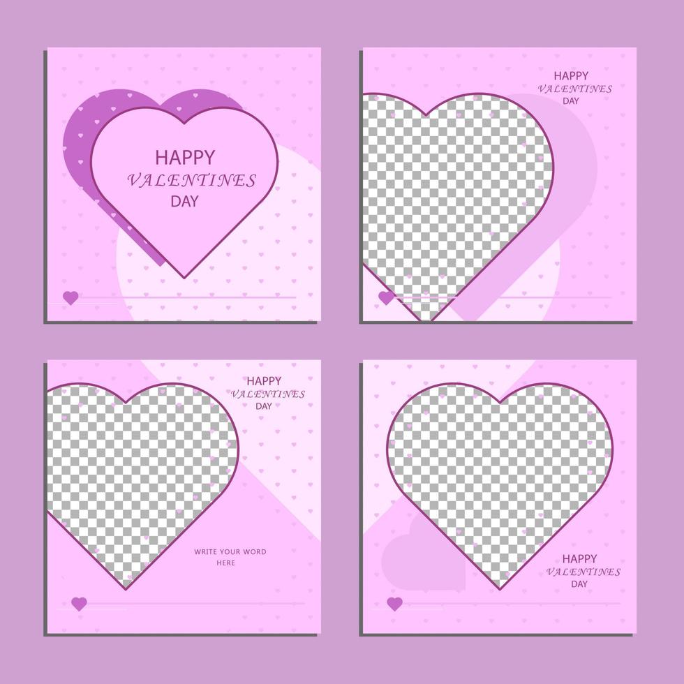 social media postsjabloon met happy Valentijnsdag thema vector