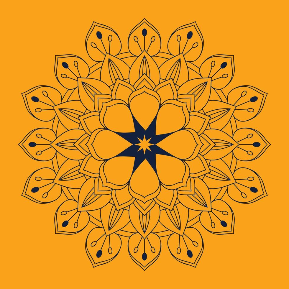 cirkelvormige mandala kleurplaatsjabloon vector