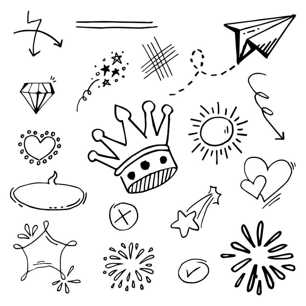 doodle element vector set, voor conceptontwerp.