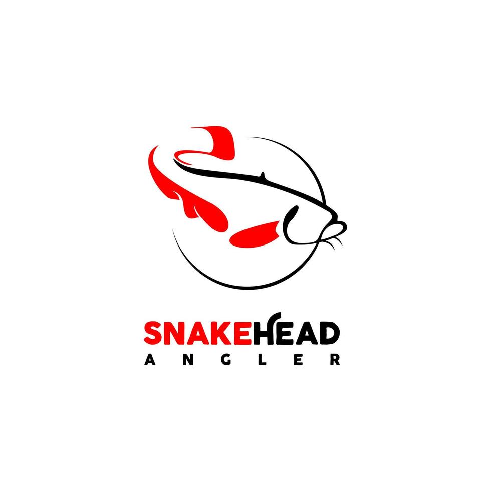 visserij logo slang hoofd vis vector eenvoudige moderne visser pictogram ontwerpsjabloon