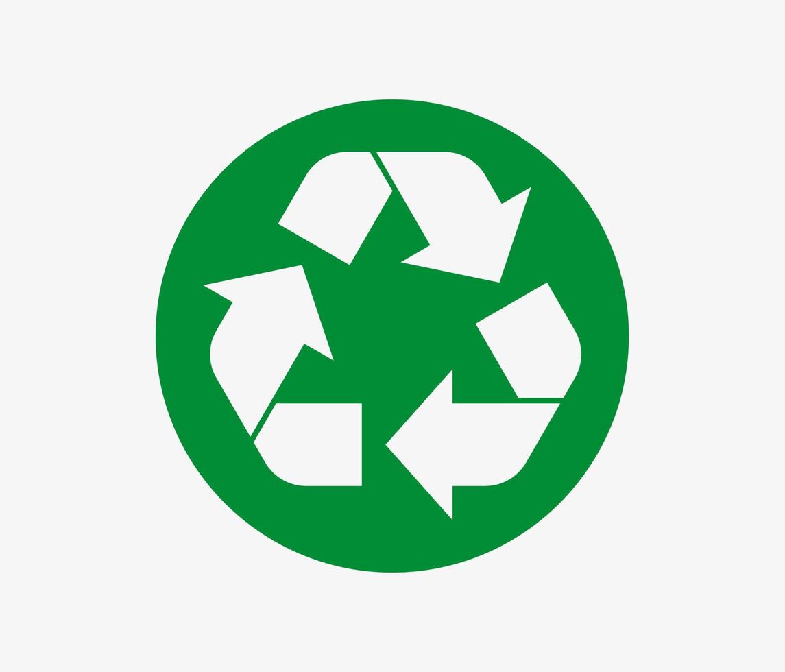 recycle pictogram vector groene cirkel. eco-recycling