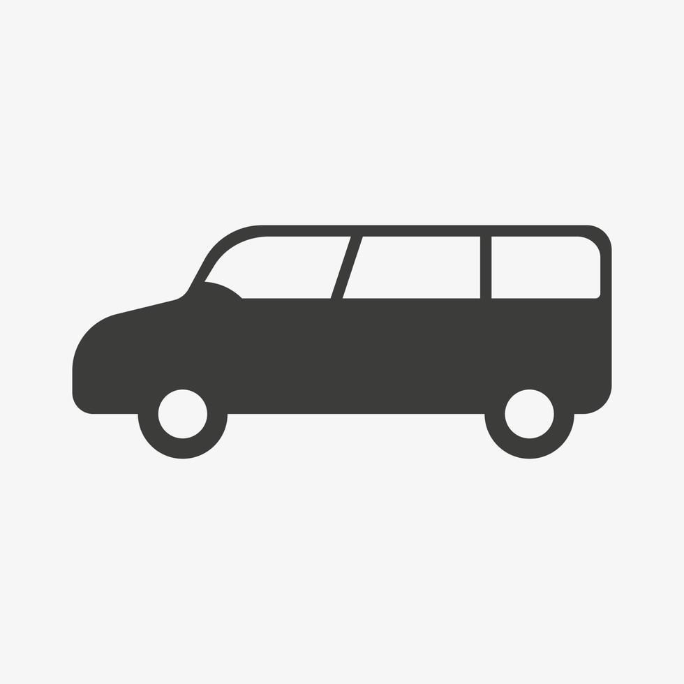 minibus vector pictogram. mpv auto symbool. zwart symbool van boxy auto geïsoleerd op witte achtergrond