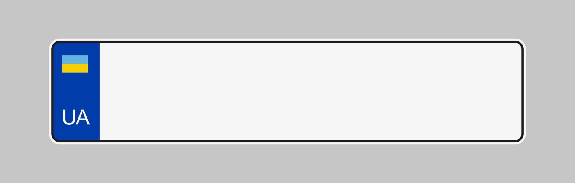 kenteken van oekraïne. voertuig kentekenplaten frame vector geïsoleerd. Oekraïense kentekenplaatsjabloon