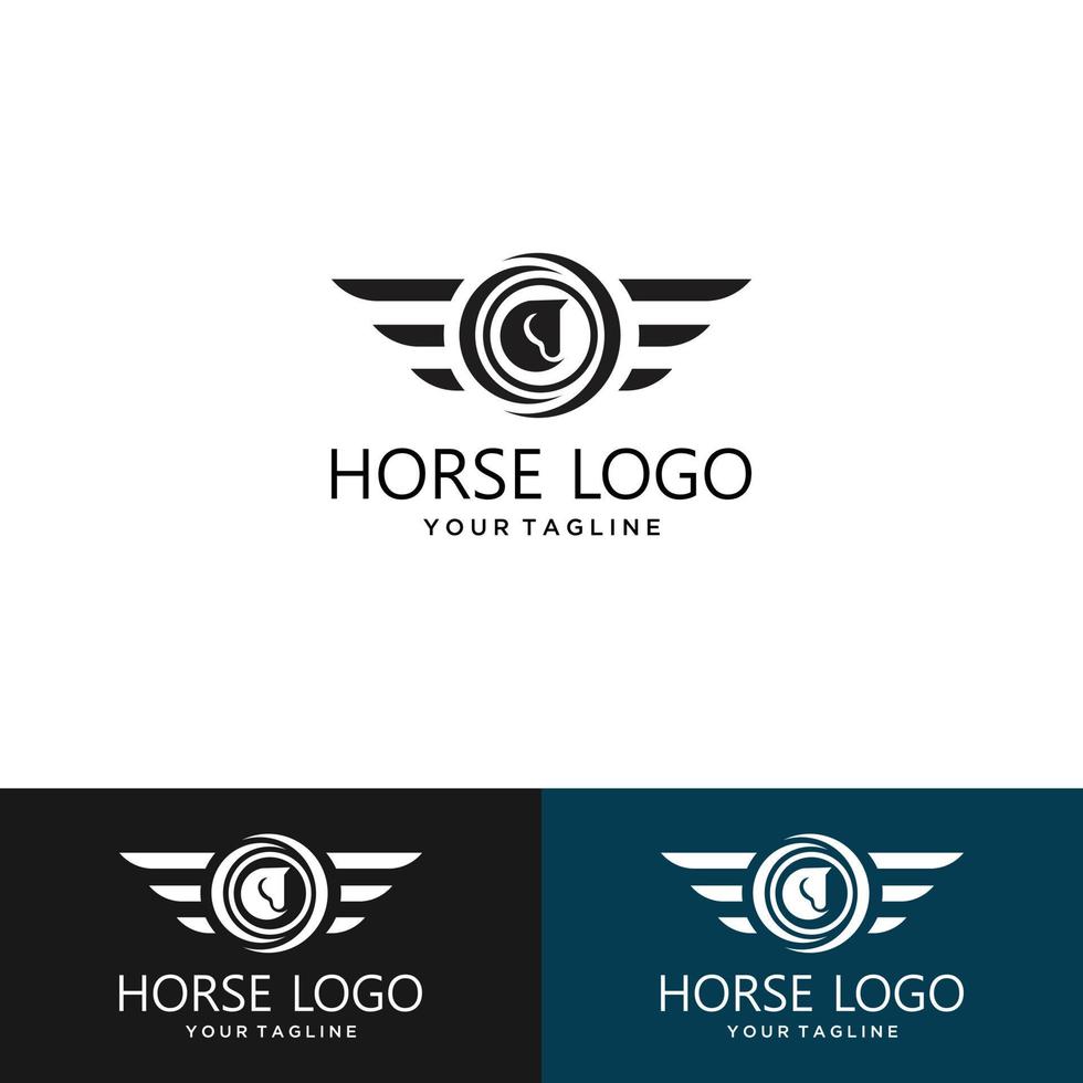 vector lineaire pictogrammen en logo-ontwerpelementen - paard vector