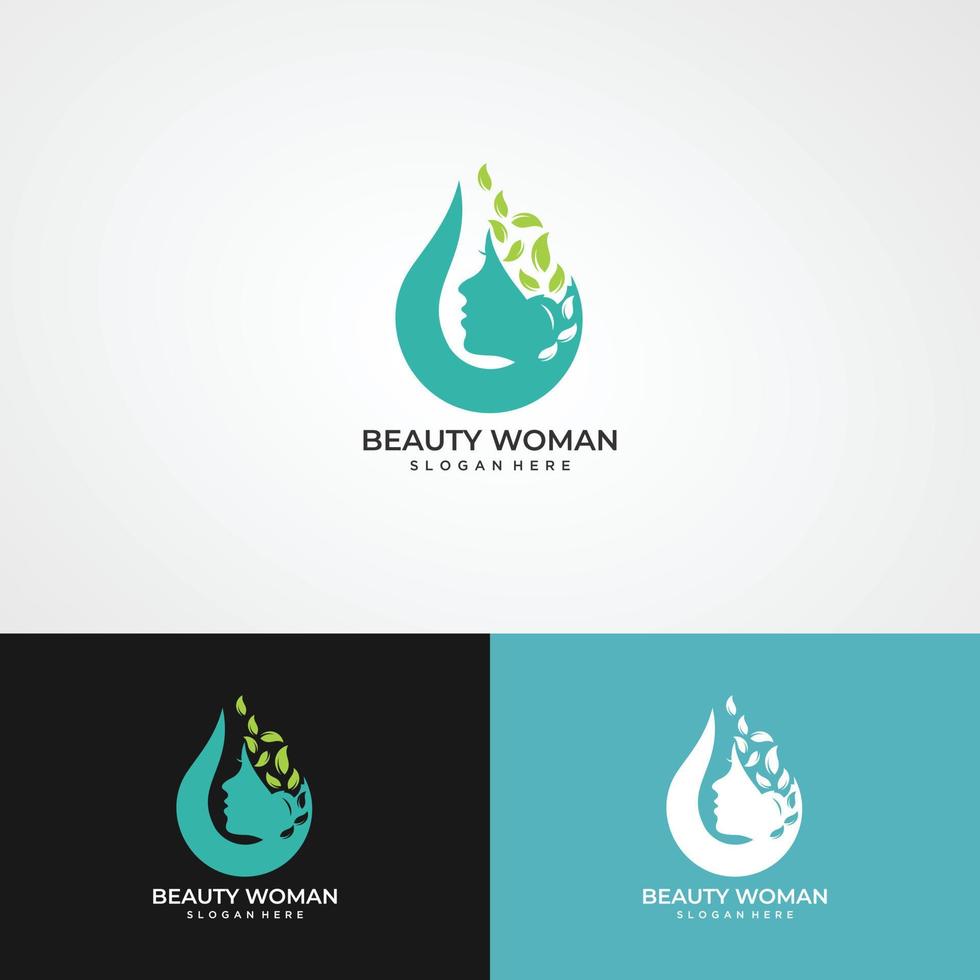 logo wanita siluet, kepala, logo wajah terisolasi. gunakan voor salon kecantikan, spa, desain kosmetik, dll vector