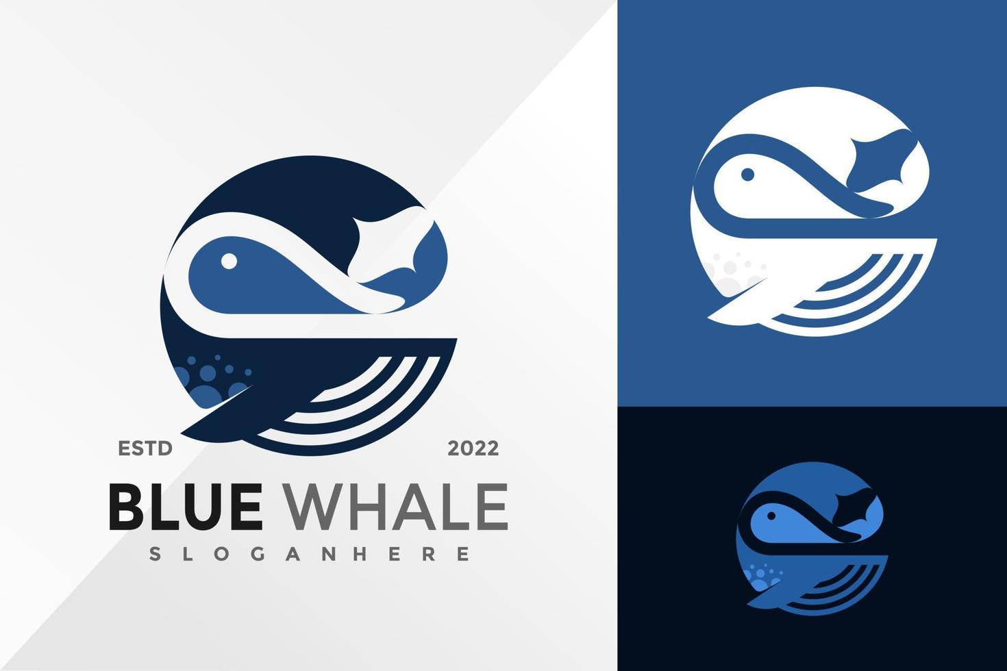 walvis zee logo ontwerp vector illustratie sjabloon