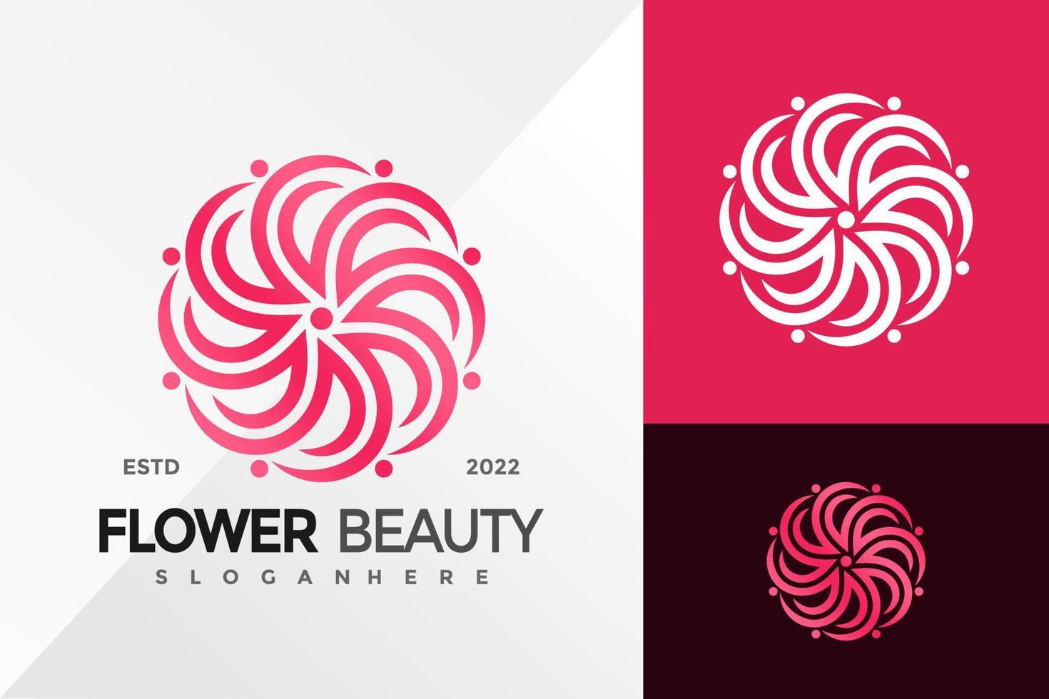 bloem cosmetische logo ontwerp vector illustratie sjabloon