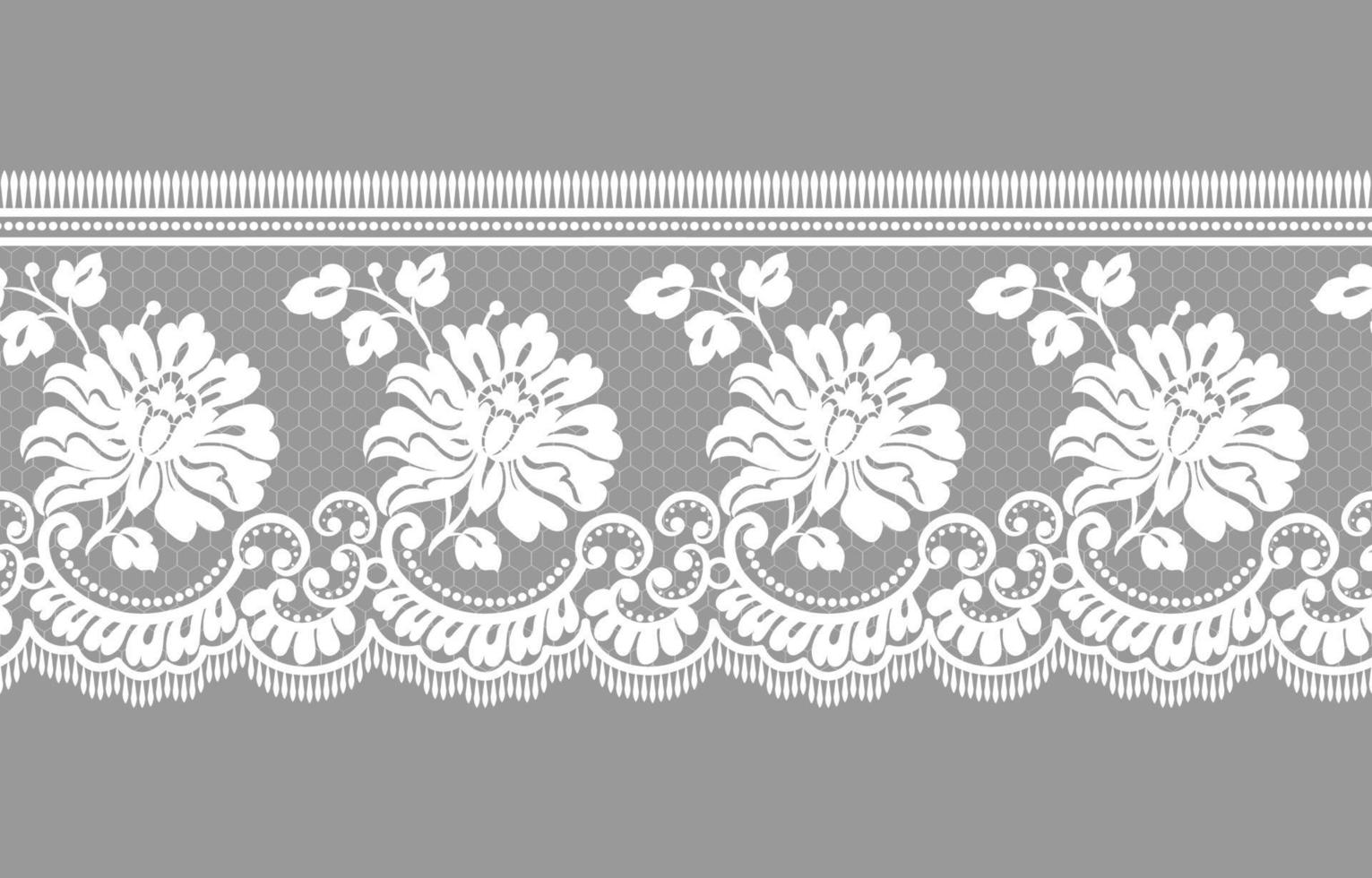 naadloze kantpatroon, bloem vintage vector achtergrond.