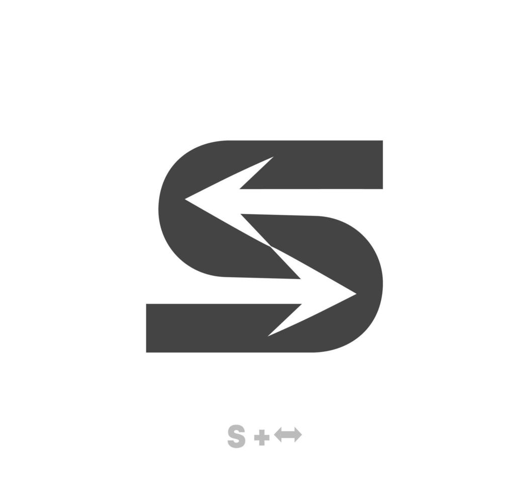 letter s pijl logo sjabloon vector eps. pijlen wisselen. uniek embleem. vector abstracte letter eenvoudige pijl gekleurde doelpictogram.