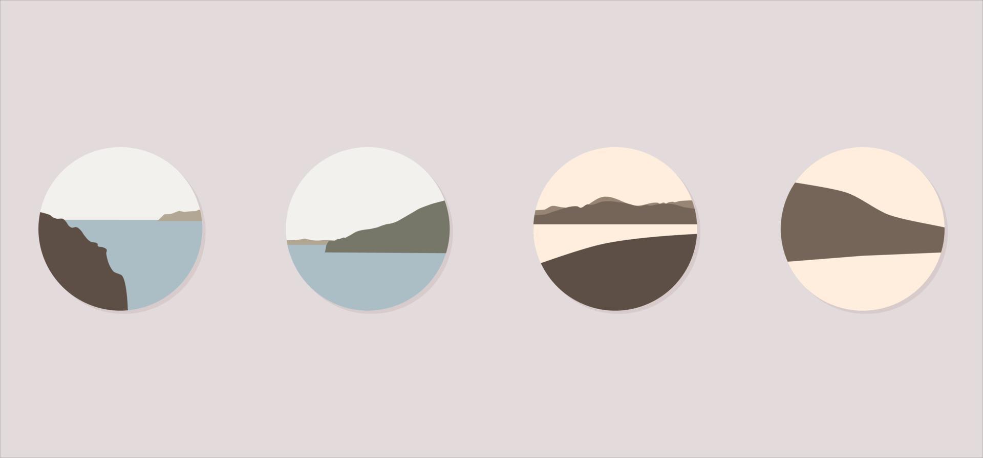 set van abstract boho-landschap vector