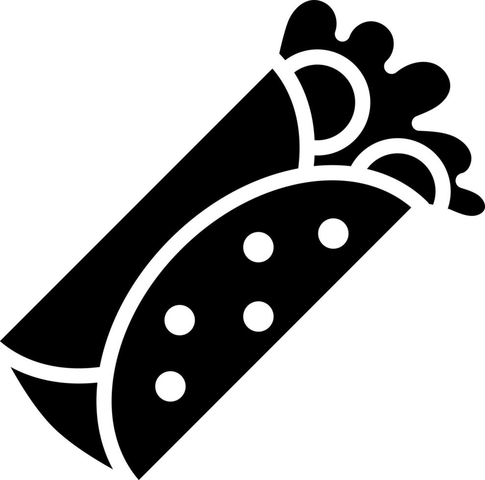 burrito glyph pictogram voedsel vector