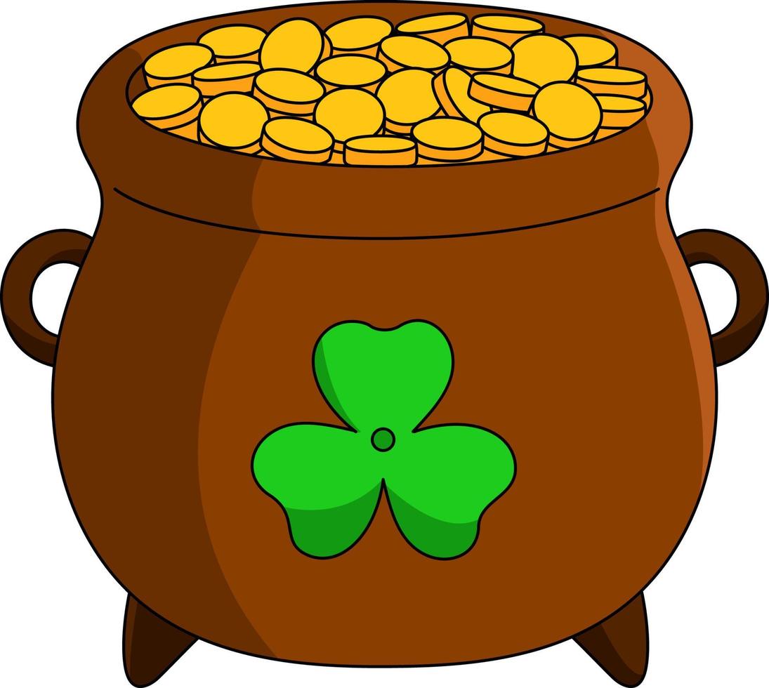 heilige patricks dag pot goud cartoon clipart vector