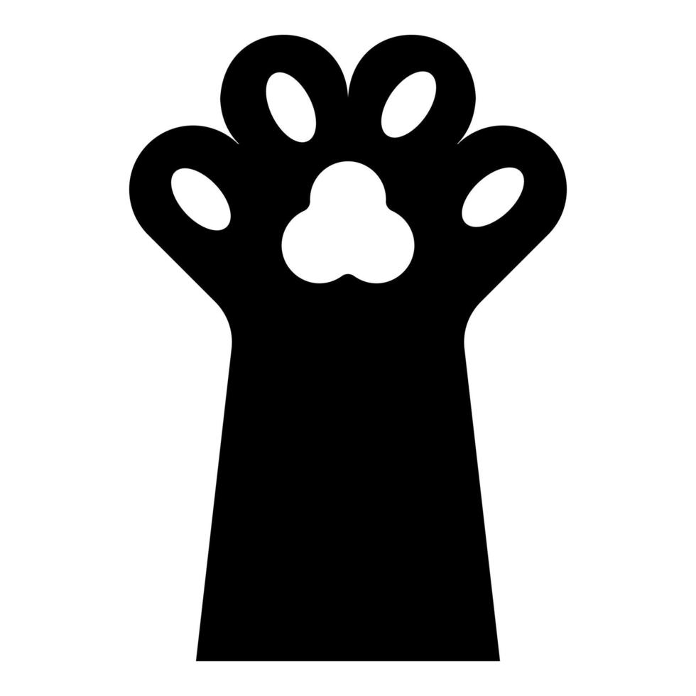 poot kat huisdier concept pictogram zwarte kleur vector illustratie afbeelding vlakke stijl
