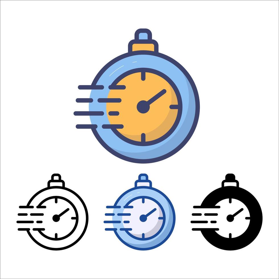 stopwatch pictogram symbool, pictogram plat ontwerp voor apps en websites, deadline concept, geïsoleerd op een witte achtergrond, vectorillustratie vector
