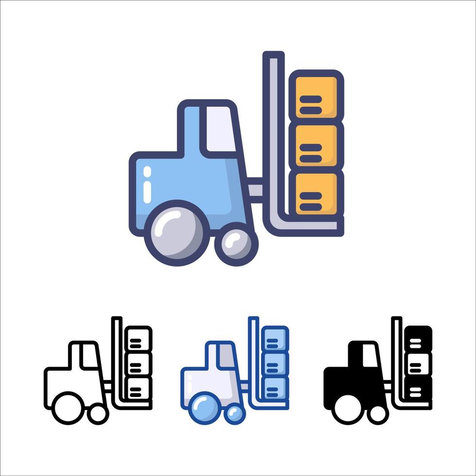 heftruck bestelwagen pictogram symbool, pictogram plat ontwerp voor apps en websites, bouw loader vrachtwagen, geïsoleerd op een witte achtergrond, vectorillustratie vector