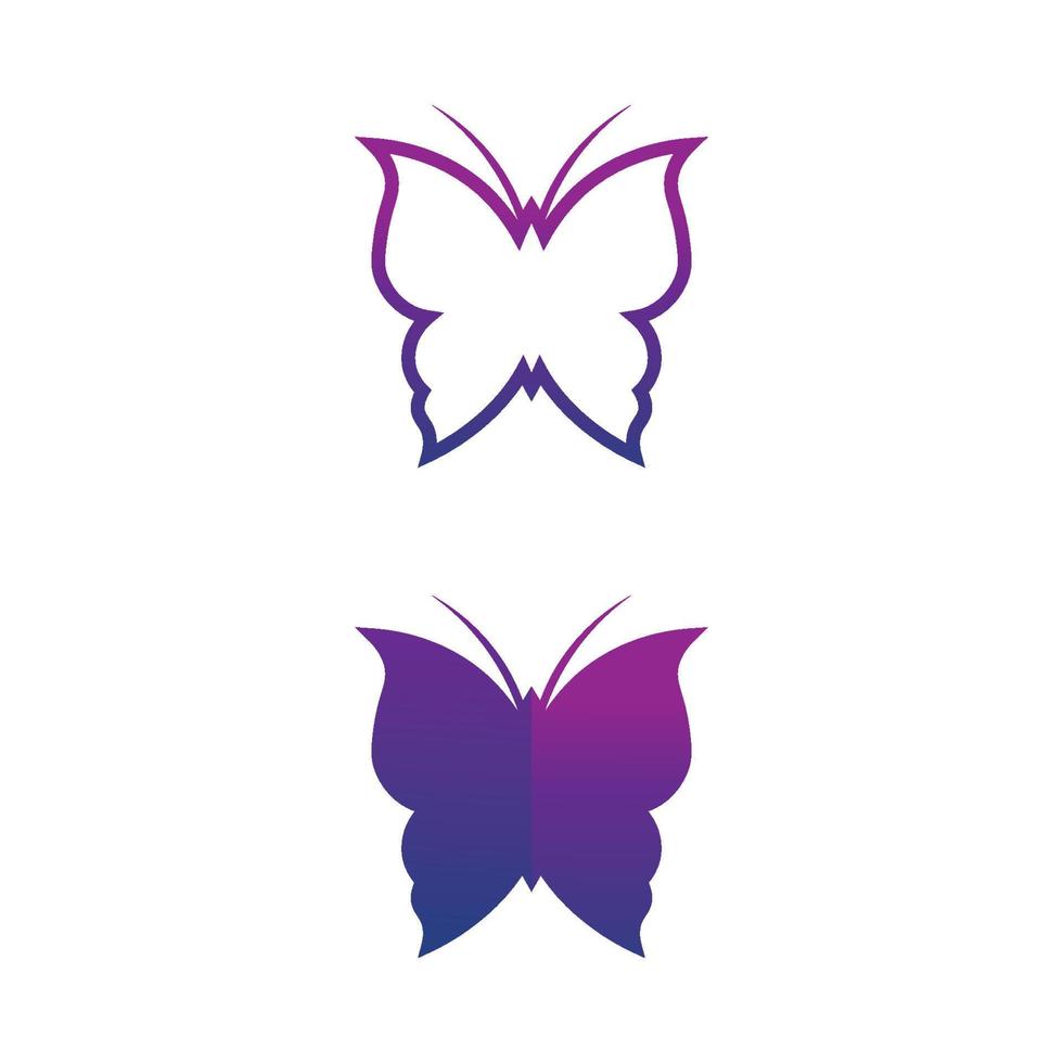vlinder ontwerp logo en dierlijk insect conceptueel eenvoudig, kleurrijk icoon. logo. vector illustratie