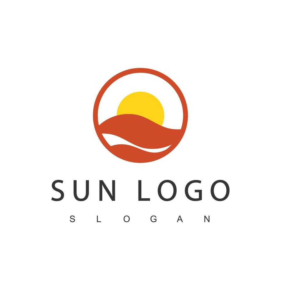 zon logo ontwerpsjabloon, abstracte creatieve zon icoon vector