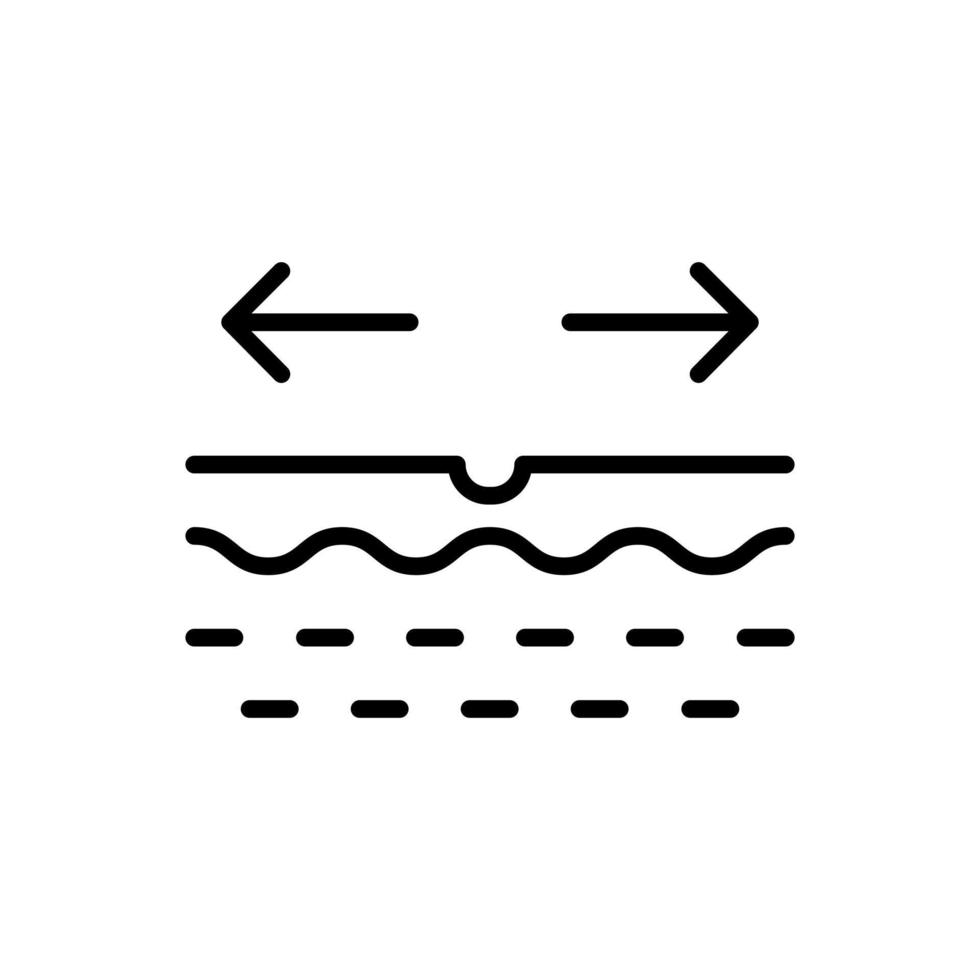 porie opening schoonheid procedure lijn icoon. porie verbreding cosmetologie probleem lineair pictogram. huidverzorging, reiniging, peeling overzicht icoon. geïsoleerde vectorillustratie. vector