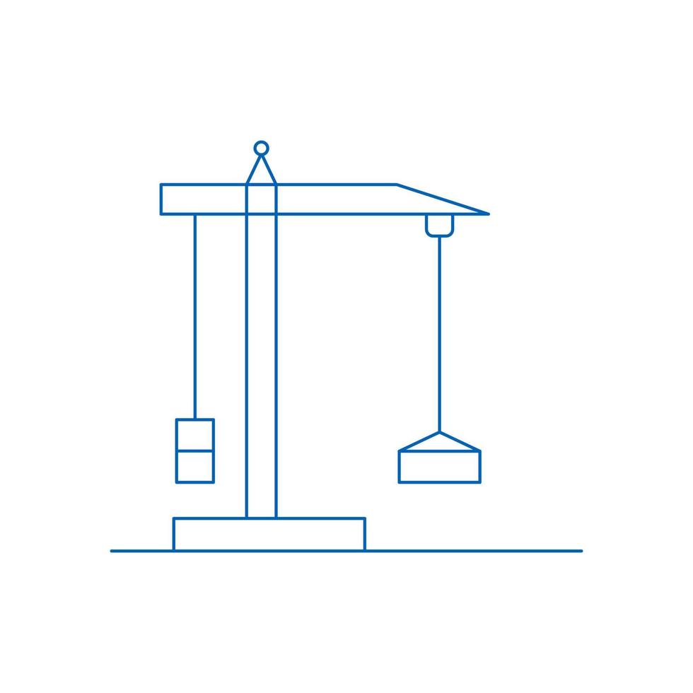 bouw kraan. gebouw kraan pictogram op witte achtergrond. jenny met haak gebruikt in de bouwsector voor het heffen en laten zakken van gewichten vector