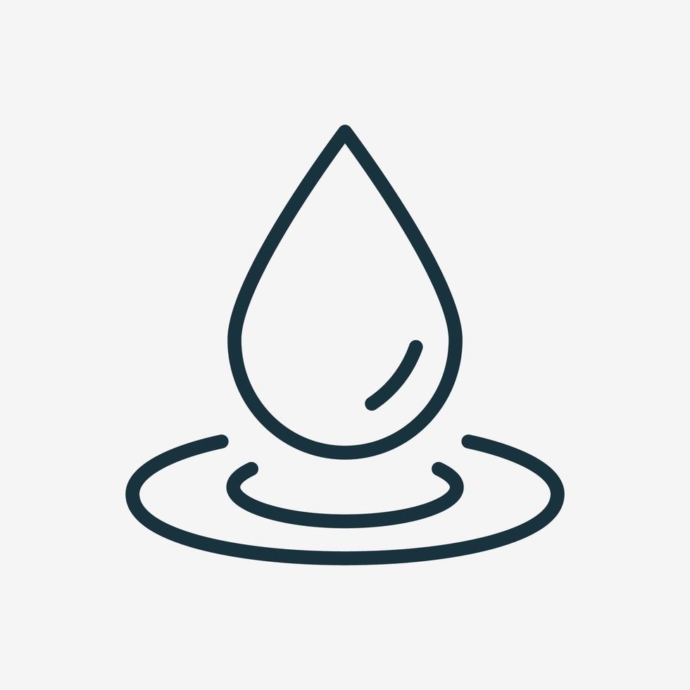 waterdruppel lineaire pictogram. waterdruppel en splash lijn icoon. vectorillustratie. vector