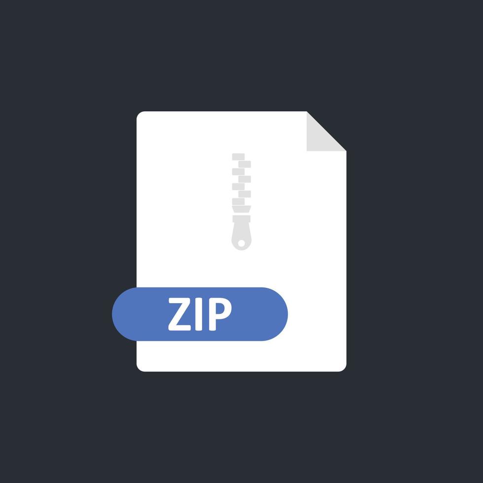 zip-bestandspictogram. archiefbestand met gecomprimeerde informatie. rits pictogram. vector