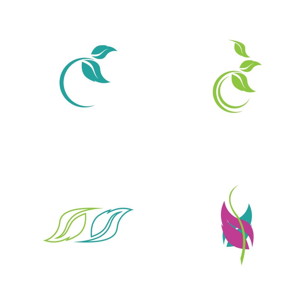 set van blad logo vector