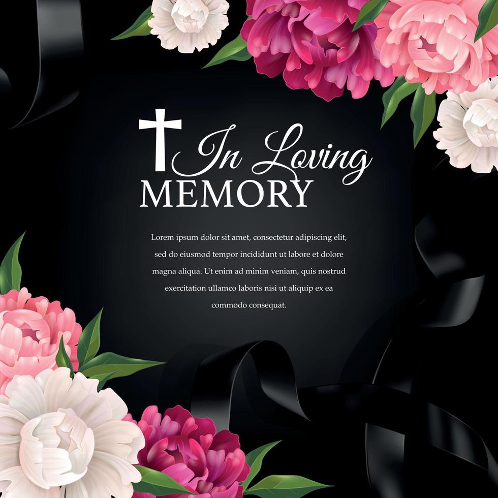liefdevolle herinnering condoleance achtergrond vector