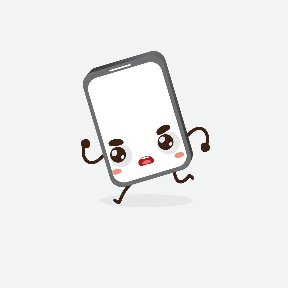 gratis smartphonekarakter. grappige smartphone. leuke smartphone. smartphone-logo. vector