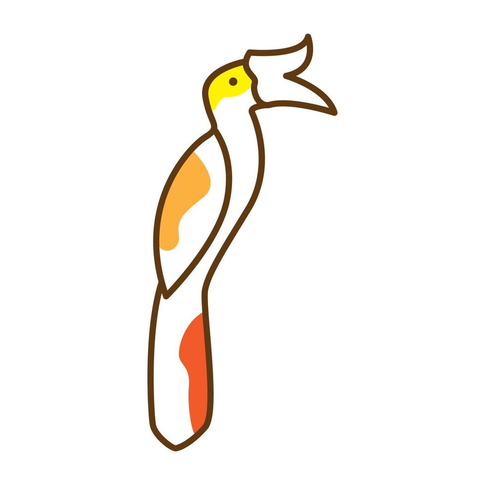 abstract kleurrijk neushoornvogel lijnen kunst logo symbool vector pictogram illustratie grafisch ontwerp